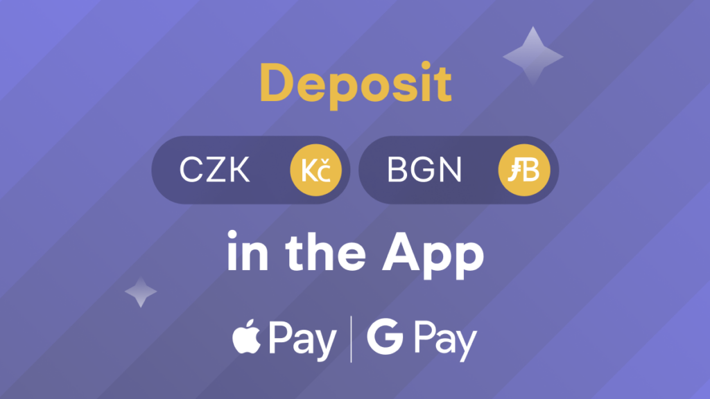 Top up the Balance of CZK and BGN with Apple Pay and Google Pay